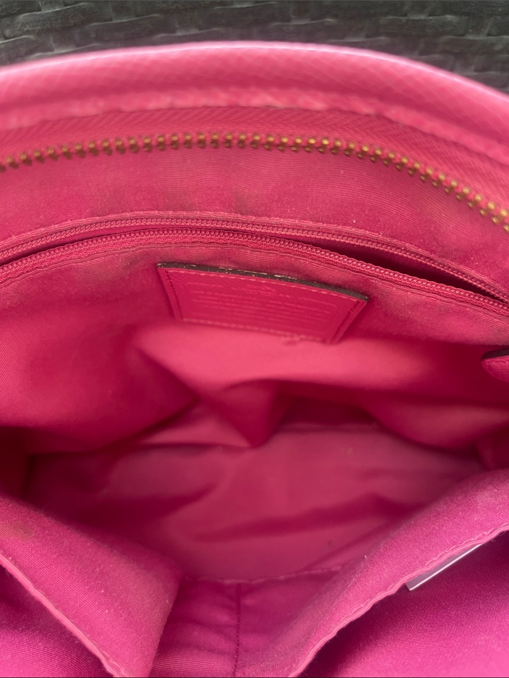 Coach Signature Crossbody with Pink Trim slight wear on the corners. - Picture 3 of 9